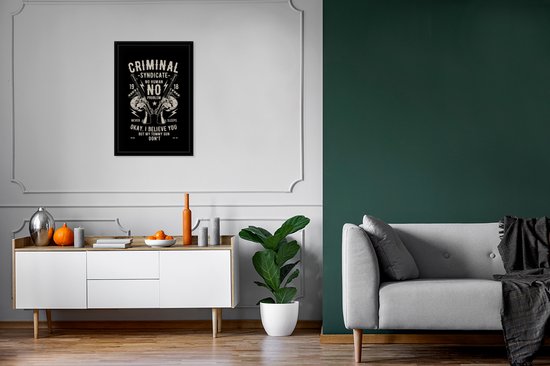 Cadre photo avec affiche - Mancave - Armes - Zwart - Vintage - 40x60 cm - Cadre pour affiche