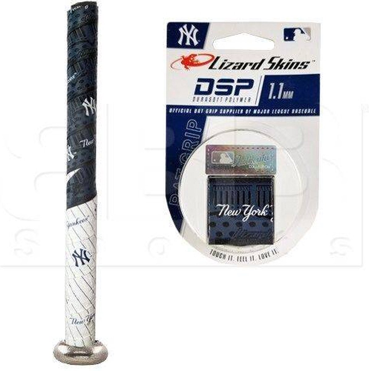Lizard Skins - MLB - Honkbal - DSB Bat Grip - Honkbalknuppel Tape - New York Yankees - 1.1 mm - Navy/White - Lizard Skins