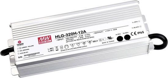 LED-driver, LED-transformator 12 V/DC 264 W 22 A Constante spanning, Constante stroomsterkte Mean Well HLG-320H-12A