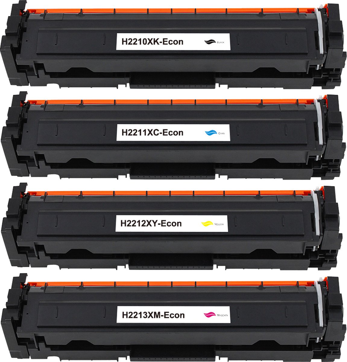 MediaHolland - Huismerk Toners 207X - 2210X, W2211X, W2212X en W2213X geschikt voor HP Color Laserjet Printers - Zwart, Cyaan, Magenta en Geel - Toners Cartridges - Zwart: 3150 Pagina's & Kleur: 2450 Pagina's