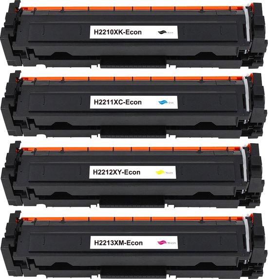 MediaHolland - Huismerk Toners 207X - 2210X, W2211X, W2212X en W2213X geschikt voor HP Color Laserjet Printers - Zwart, Cyaan, Magenta en Geel - Toners Cartridges - Zwart: 3150 Pagina's & Kleur: 2450 Pagina's
