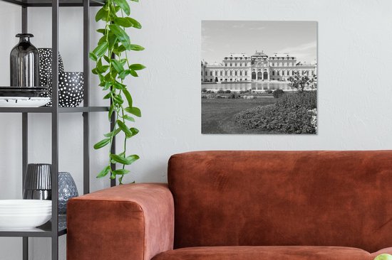 Tableau sur toile Belvédère Vienne - noir et blanc - 50x50 cm - Décoration murale