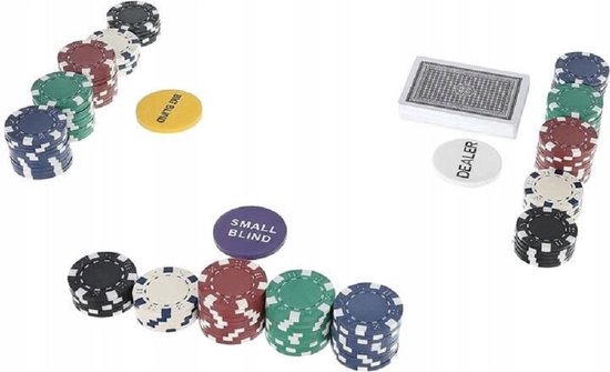 Thumbnail van een extra afbeelding van het spel Luxe Pokerset In Aluminium Koffer met Kaartschudmachine incl. Batterijen- Casino Omaha / Texas Hold Em Pro Poker & Blackjack Set Met 300 Chips & Poker SpeelKaarten  - Inclusief Speelkleed & Dobbelstenen - Pokerkoffer