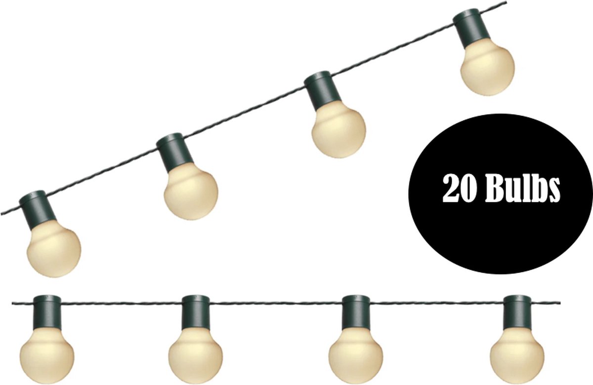 Tuin lichtsnoer met warm-wit lampjes van WDMT™ | 13,55 meter lang | 20  stuks LED lamp... | bol.com