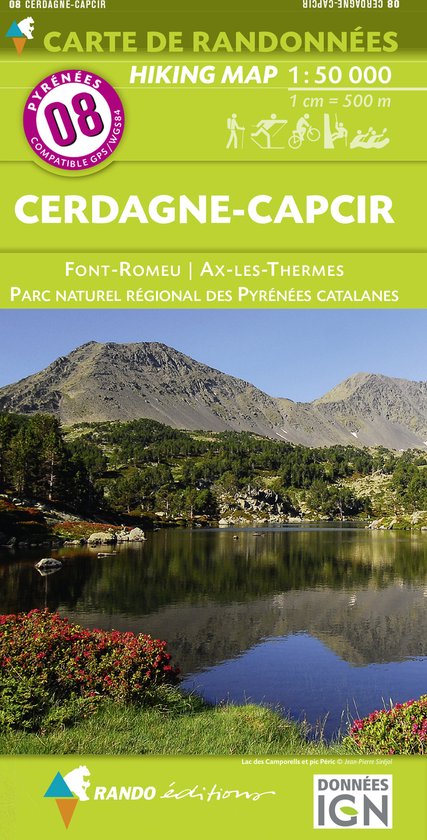 Wandelkaart Pyrénées carte 8 Cerdagne - Capcir - Font-Romeu - Ax-les-Thermes 1 : 50 000