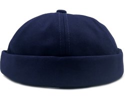 Beanie Cap -Blauw - Fisherman - uniseks - Retro - Navy Style Beanie-Hat-Hoed-Beanie cap - Beanie - Hippie - One size - hippie accessoires-retro - Hoed - koningsdag