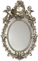 Resin spiegel - Putti engeltje - klassieke decoratie - ZIlverkleurige decoratie