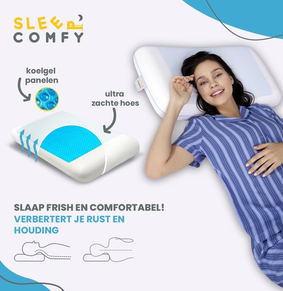 Sleep Comfy - Série Gel Memory Foam - Oreiller avec gel rafraîchissant -  Sommeil... | bol