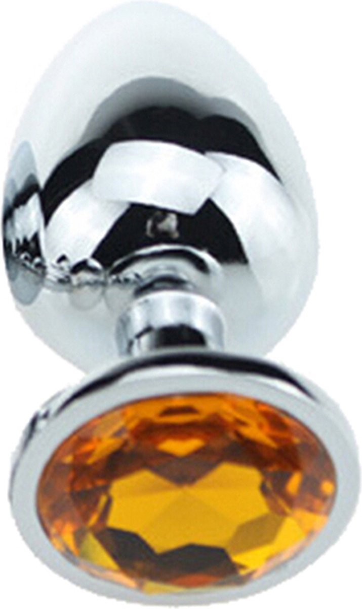 Goedkoopste Buttplug - Butt plug - Anaal - Erotiek - Diamant - Oranje - Buttbling - 28MM - Metaal