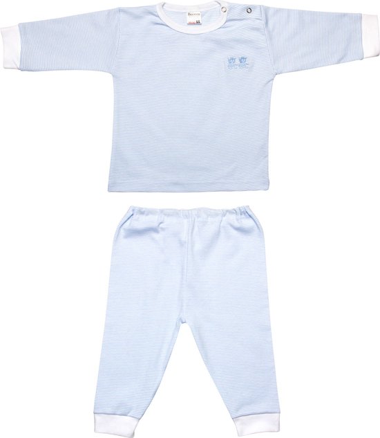Beeren Bodywear Jongens Pyjama Stripe - Blauw - Maat 50/56