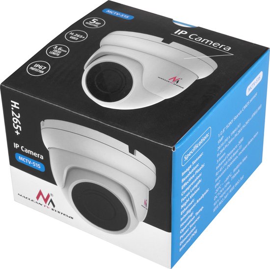 Maclean - Beveiligingscamera - Camera - IPC 5MPx Outdoor Dome Netwerk Camera - PoE, CMOS 1/2.8" SONY Starvis, H.264/H.264+/H.265+/JPEG/AVI, Onvif, MCTV-515 van Maclean — afbeelding 4