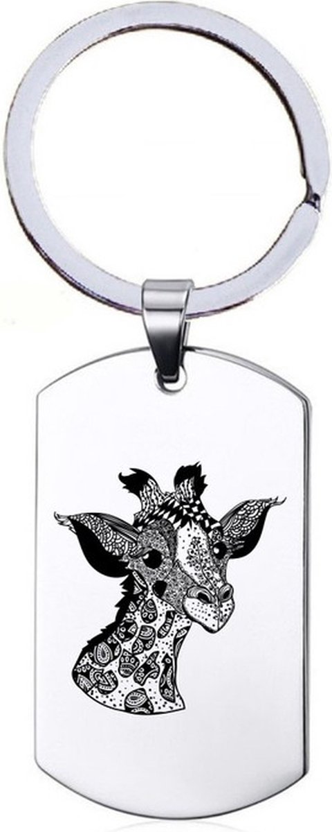 Sleutelhanger RVS - Giraffe
