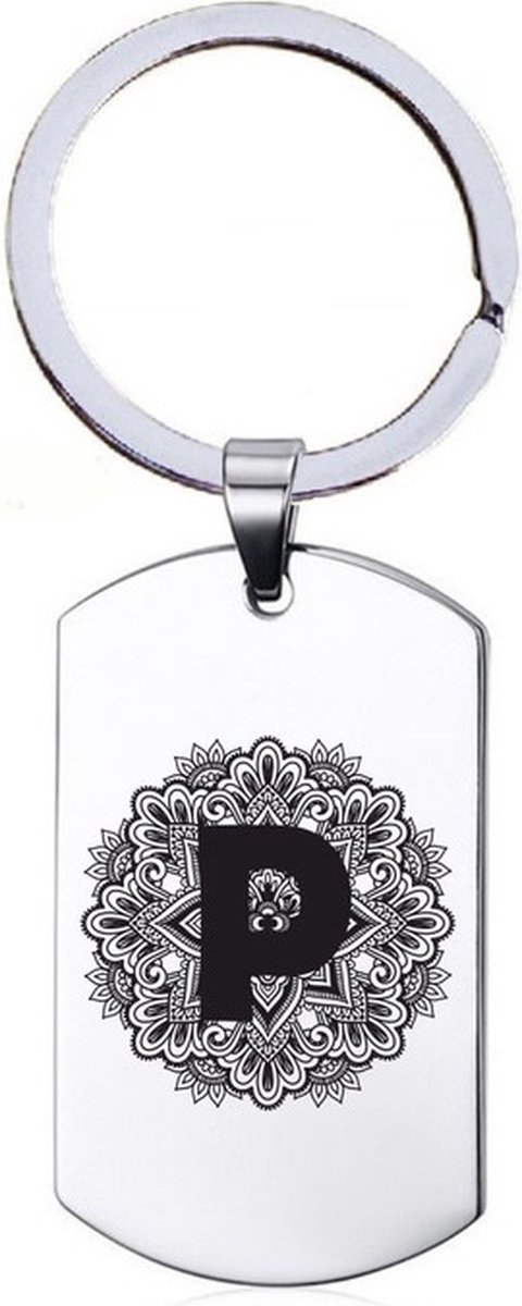 Sleutelhanger RVS - P Mandala