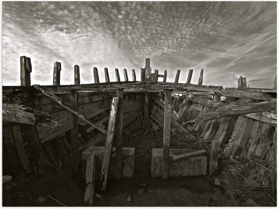 WallClassics - Poster (Matte) - Inside of Old Ship - 80x60 cm Photo sur Papier Poster avec un aspect Mat