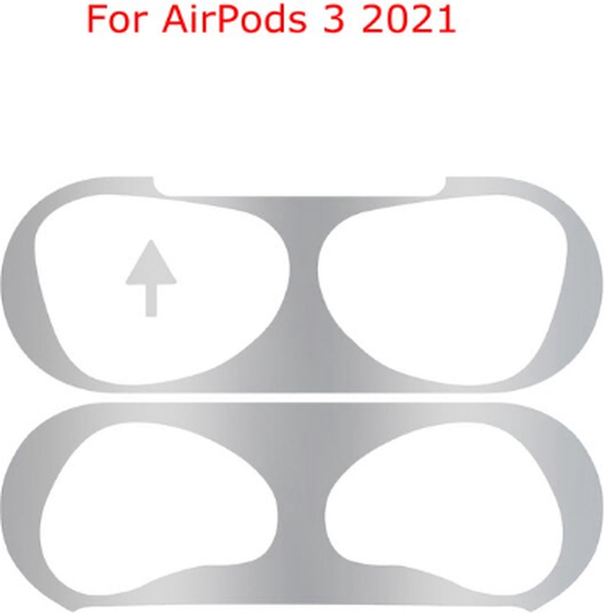 Sticker geschikt voor Airpods 3 2021 - Accessoire voor Airpods 3 - Anti magnetisch stof - Vuil bescherming - Zilver Sticker 2 stuks