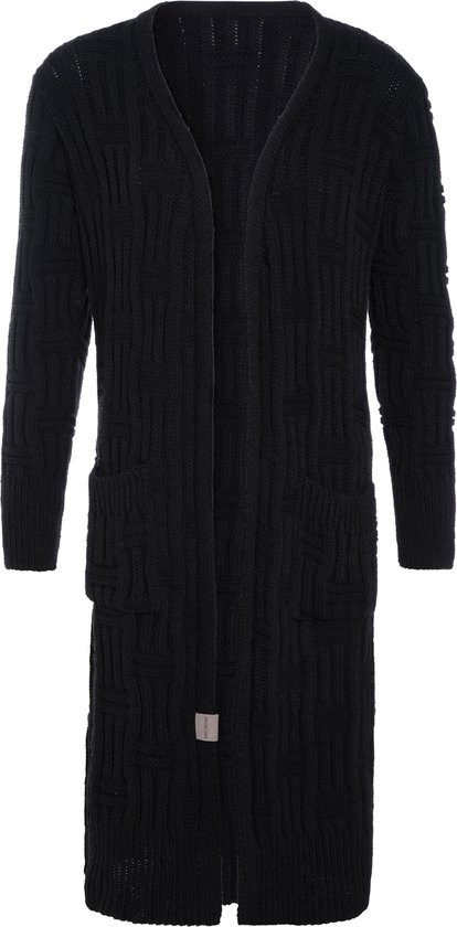 Knit Factory Bobby Long Knitted Cardigan Femme - Zwart - 40/42 - Avec poches latérales