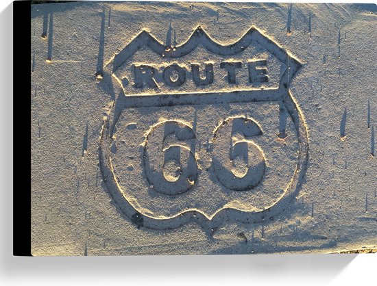 WallClassics - Canvas  - Route 66 Steen - 40x30 cm Foto op Canvas Schilderij (Wanddecoratie op Canvas)