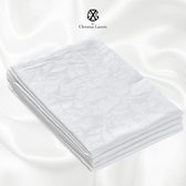 Servetten - Christian Lacroix - Luxe servetten - Damast Jacquard - Wit - Set van 4 servetten