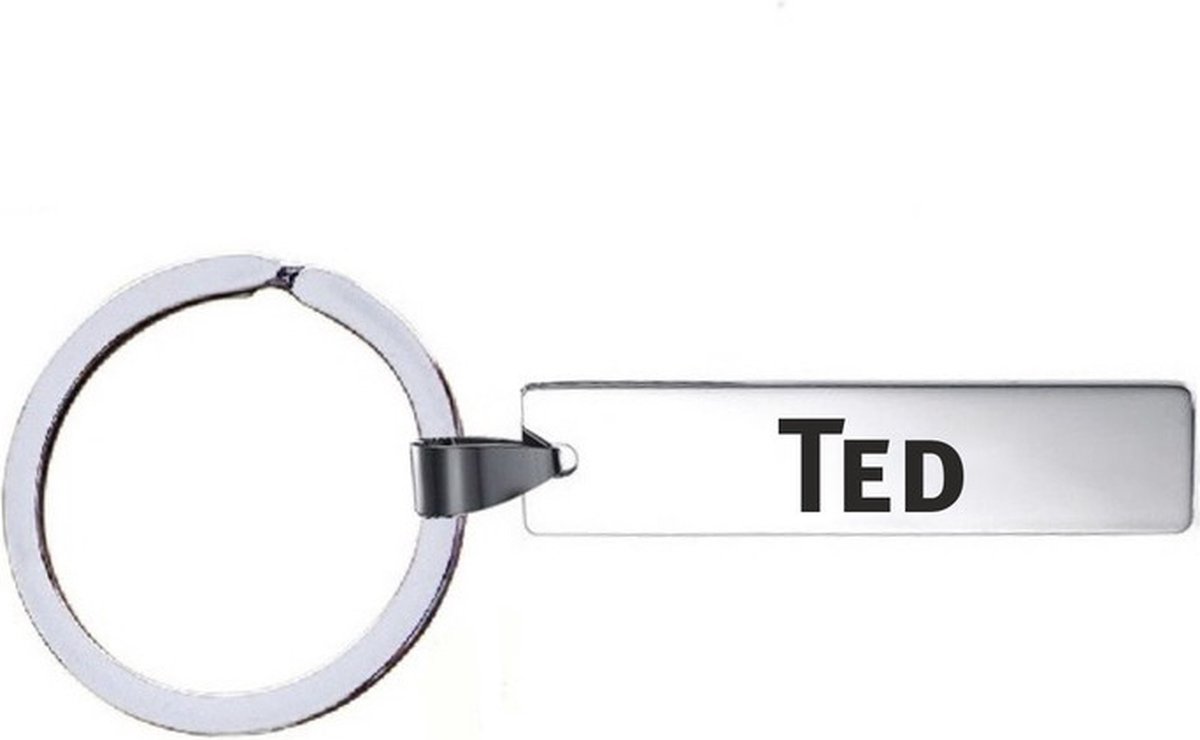 Sleutelhanger Met Naam - Ted - RVS