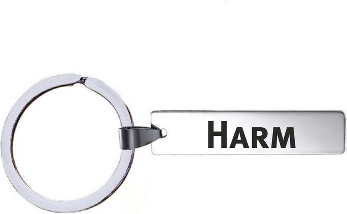 Sleutelhanger Met Naam - Harm - RVS