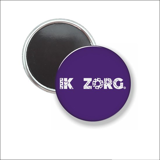 Button Met Speld 58 MM - Ik Zorg - Bordeux | bol