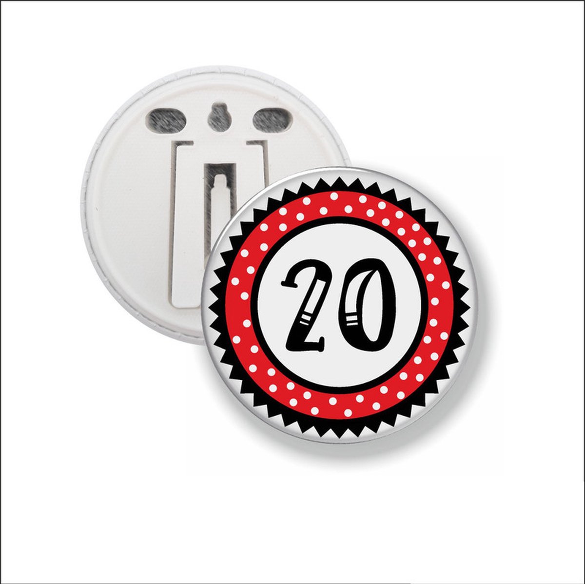Button Met Clip 58 MM - 20
