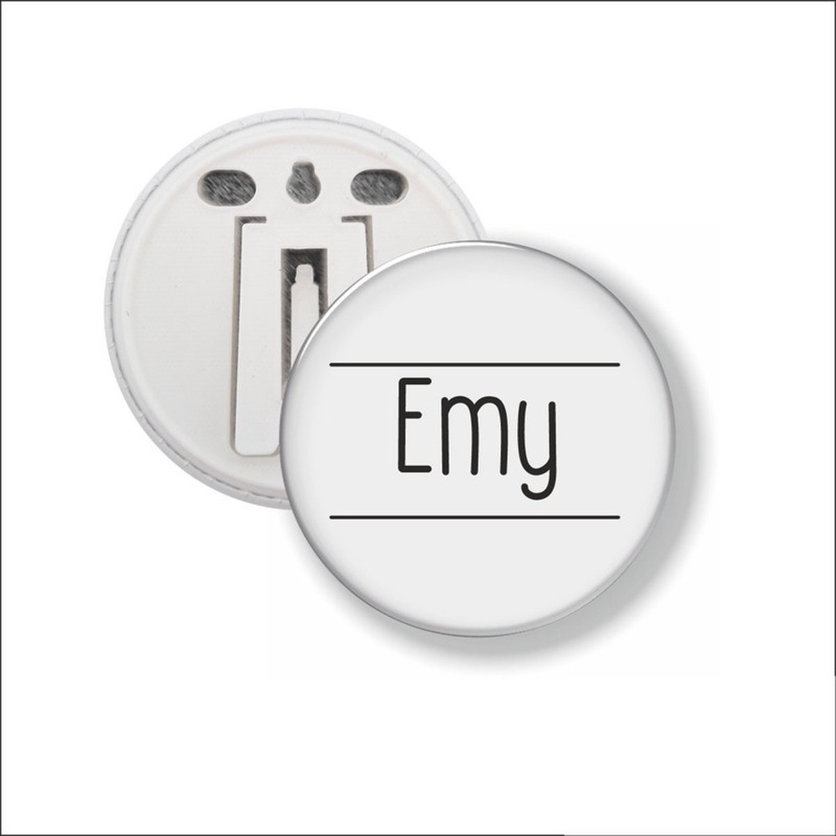 Button Met Clip 58 MM - Emy