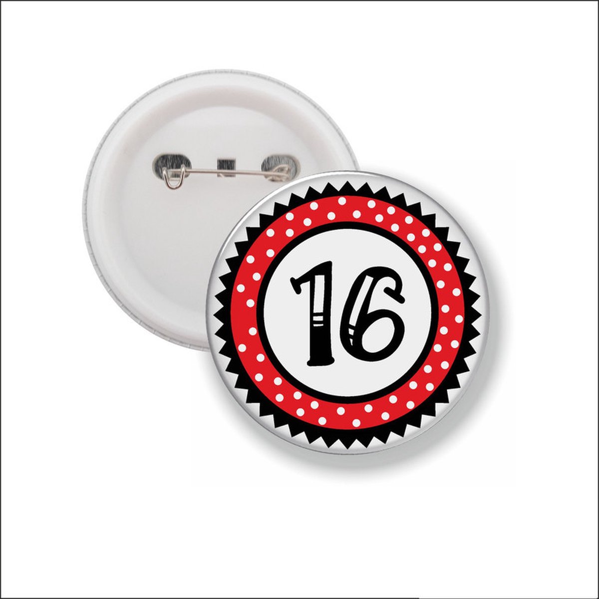 Button Met Speld 58 MM - 16