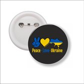 Button Met Speld - Peace Love Ukraine - Oekraine