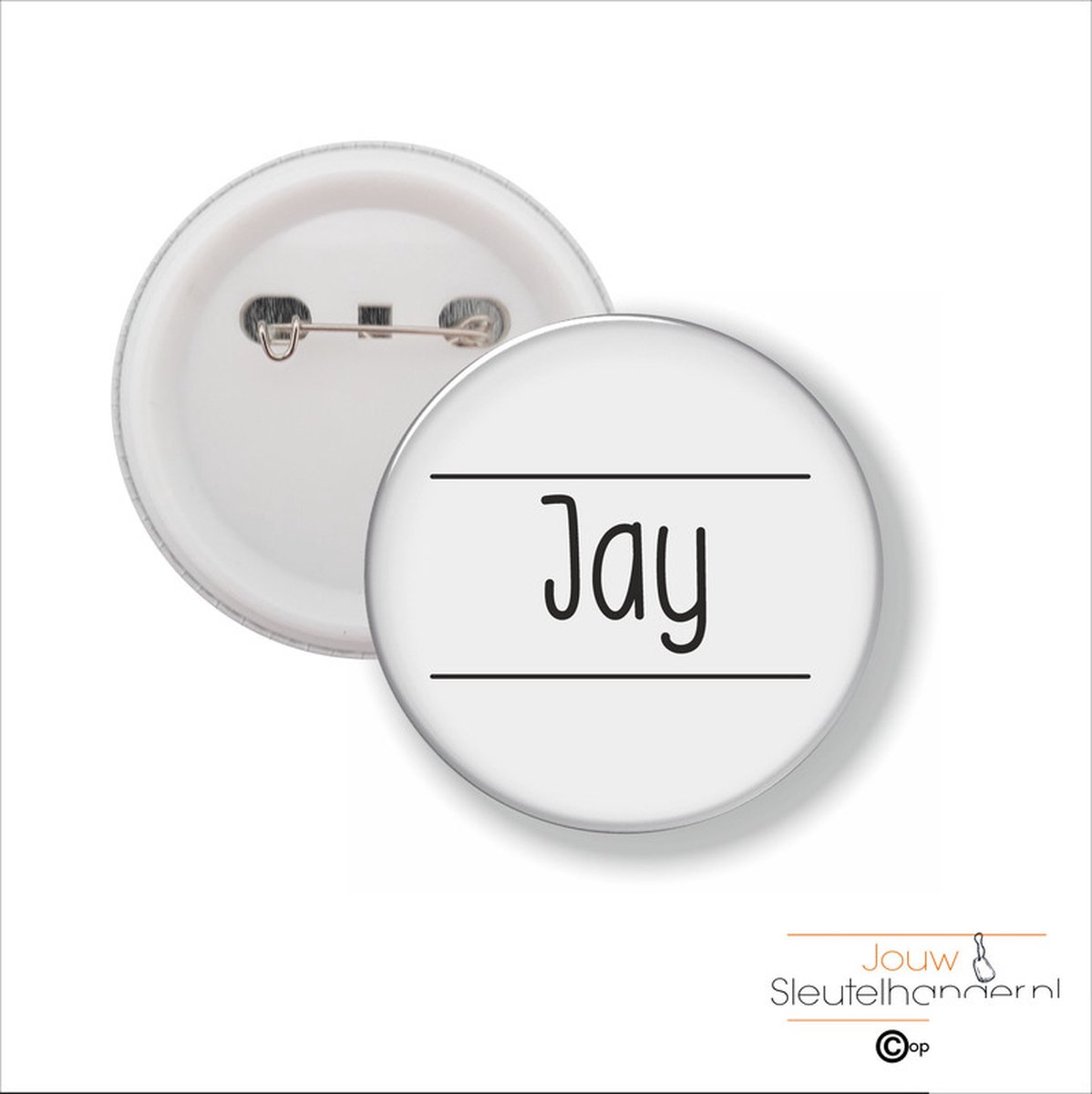 Button Met Speld 58 MM - Jay