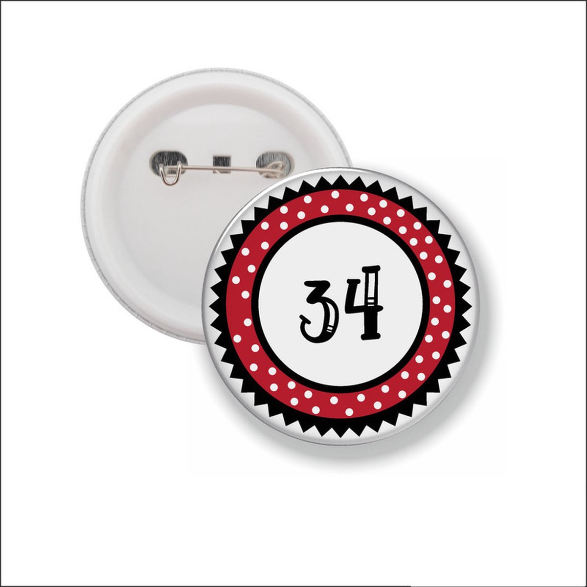 Button Met Speld 58 MM - 34