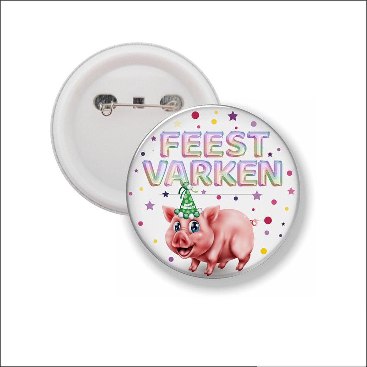 Button Met Speld 58 MM - Feest Varken