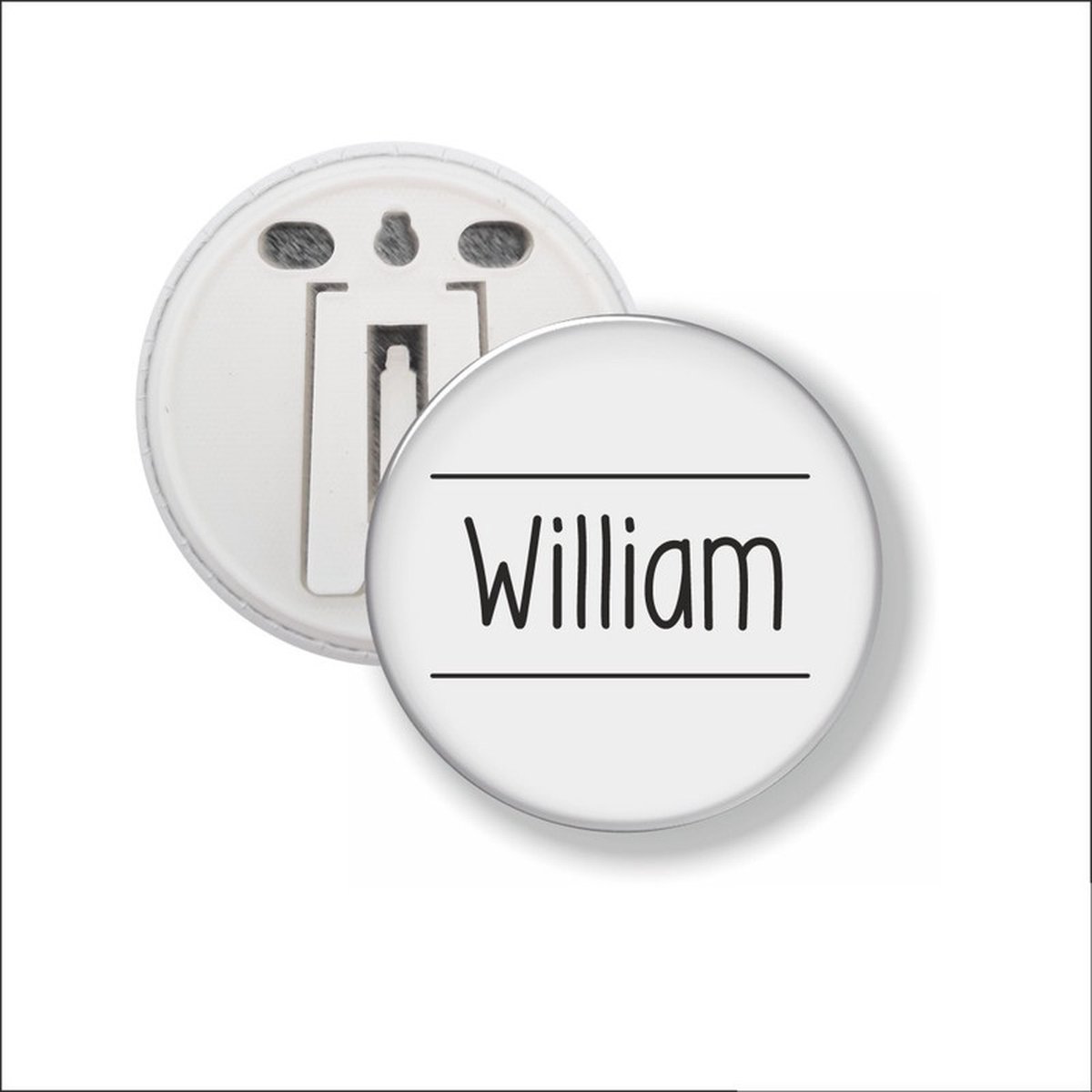 Button Met Clip 58 MM - William