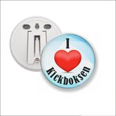 Button Met Clip 58 MM - I Love Kickboksen