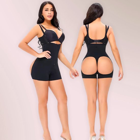 Wow Peach - High Waist Tummy Control Butt lift String - Body Shaper - Waist Support - Corrigerend Ondergoed - Afslank - High Waist - Buttlift - Zwart - XXX-Large