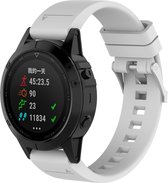 Siliconen sport glossy bandje geschikt voor Garmin Fenix 5s - Plus & Sapphire - Fenix 6s - Pro & Sapphire - Garmin Fenix 7s - Solar & Sapphire - Quickfit 20 / 20mm band voor Garmin smartwatches - Horlogebandje - Polsband - wit