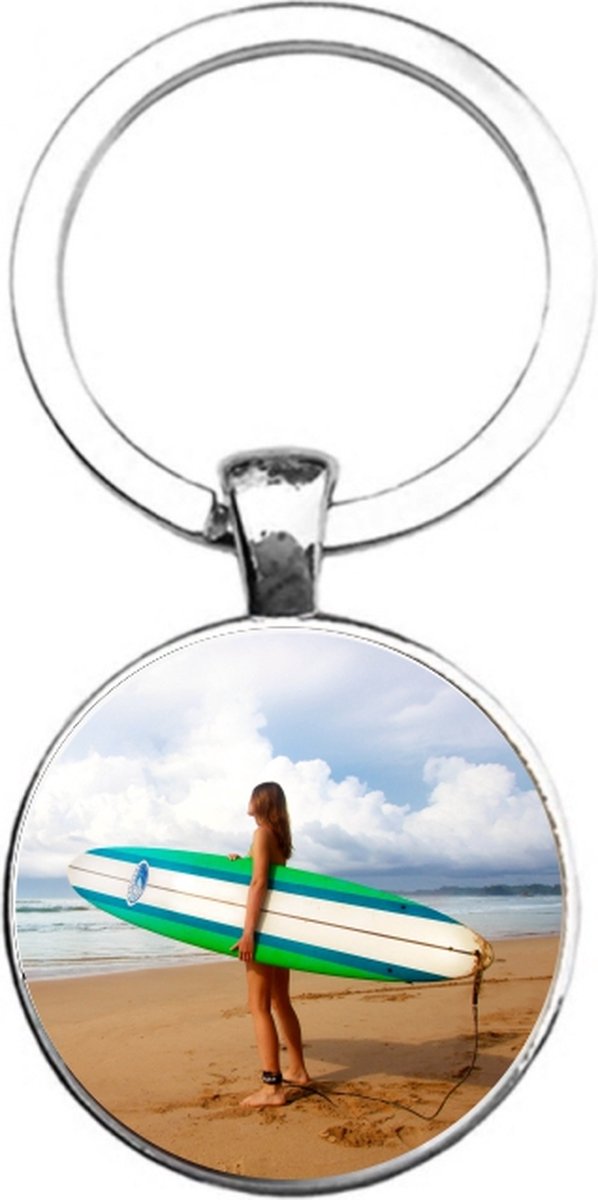 Sleutelhanger Glas - Surfen