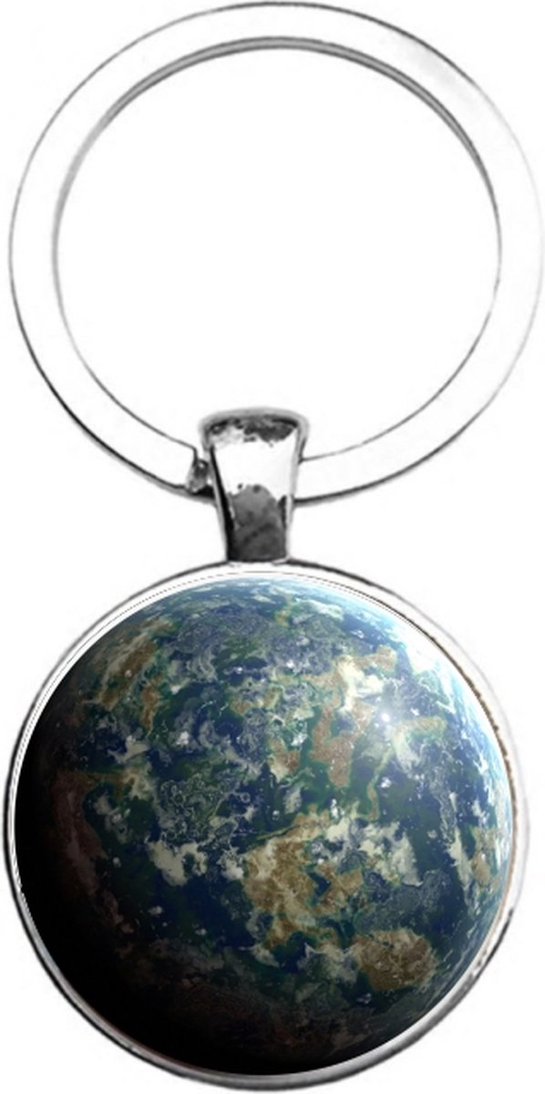 Sleutelhanger Glas - Wereld
