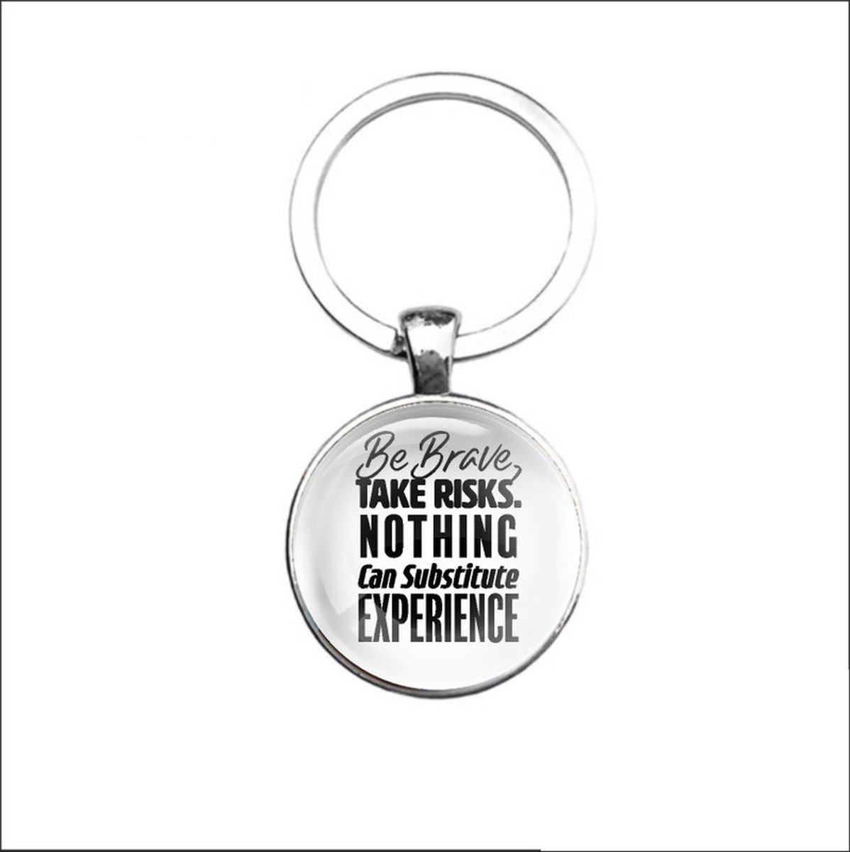 Sleutelhanger Glas - Be Brave, Take Risks