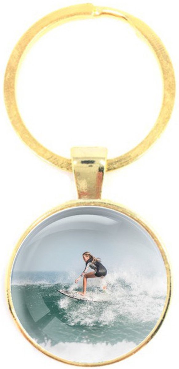 Sleutelhanger Glas - Surfen