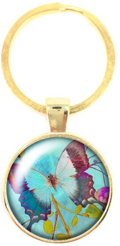 Porte-clés en verre - Papillon