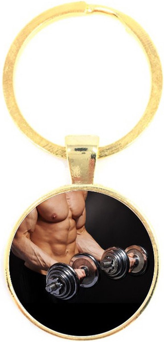 Sleutelhanger Glas - Bodybuilder