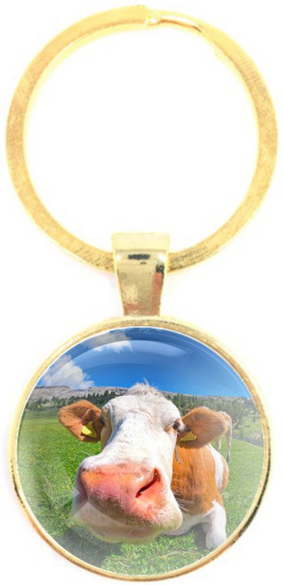 Sleutelhanger Glas - Koe