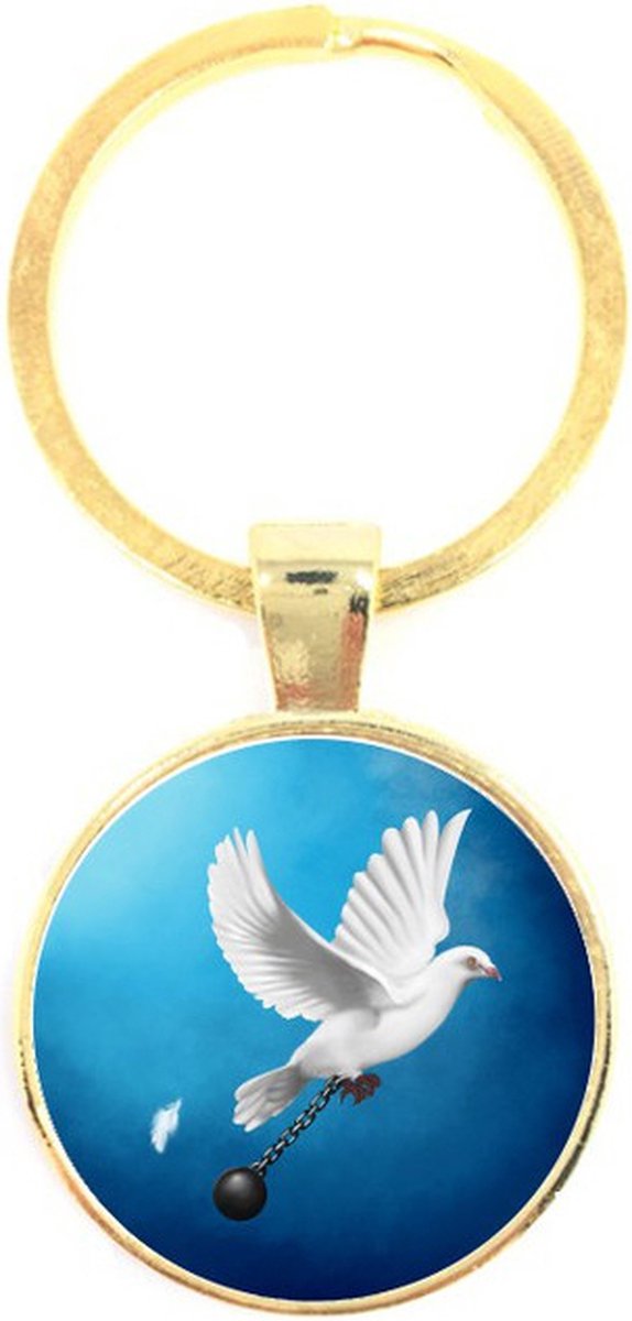 Sleutelhanger Glas - Duif