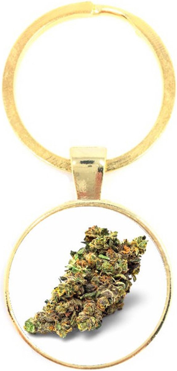 Sleutelhanger Glas - Weed