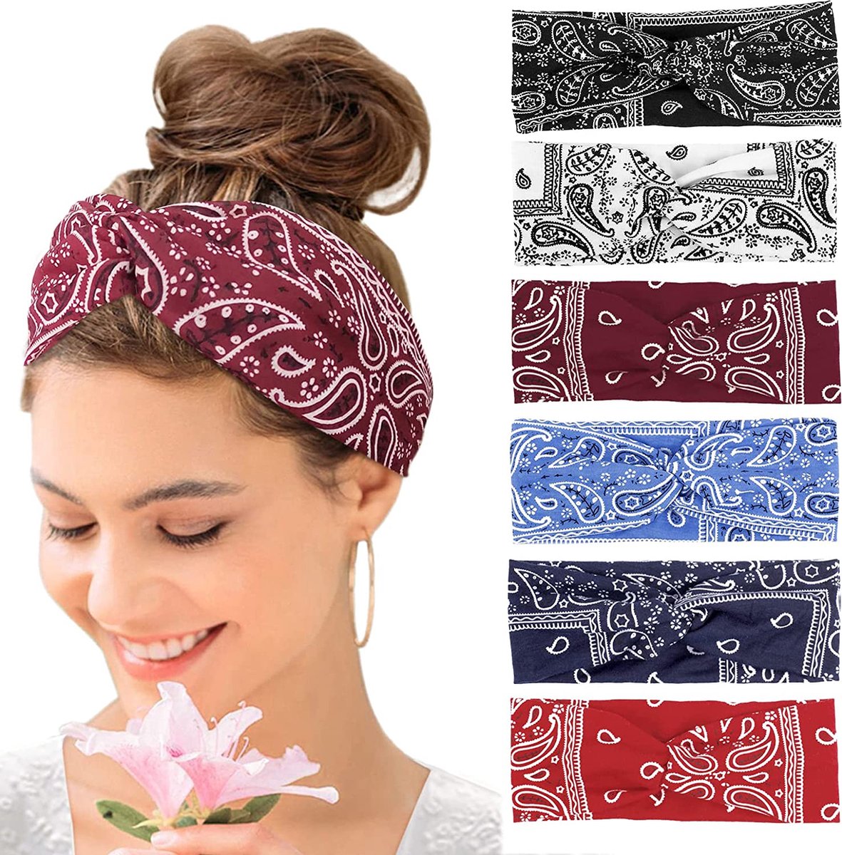 Bandeau Large Cheveux Femme, Bandeaux Mode pour Femmes, Yoga Sport  Headband, Bandeaux Extensibles Accessoires de Cheveux(3 Pièces)