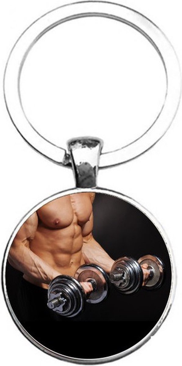 Sleutelhanger Glas - Bodybuilder