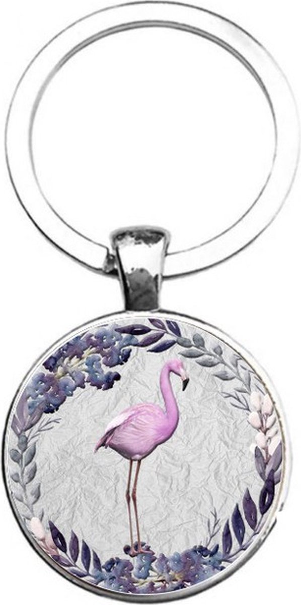 Sleutelhanger Glas - Flamingo