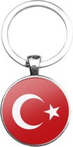 Sleutelhanger Glas - Vlag Turkije