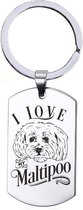 Sleutelhanger RVS - I Love My Maltipoo